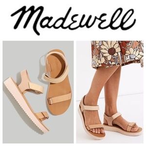 Madewell Maggie Womens 7.5 Sandals Tan Leather Comfort Chic